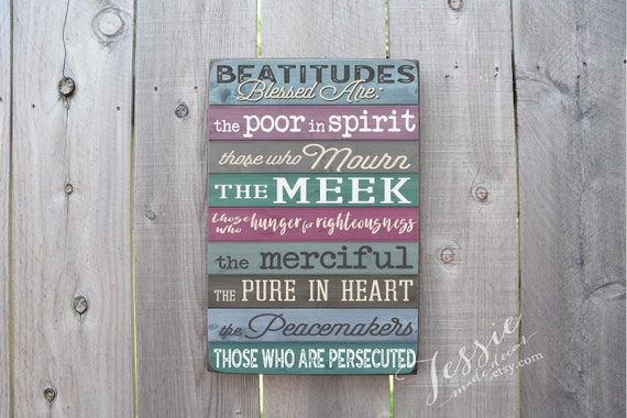 Beatitudes Pastel Blessed Wood Sign Matthew 51-12 Bible - Etsy
