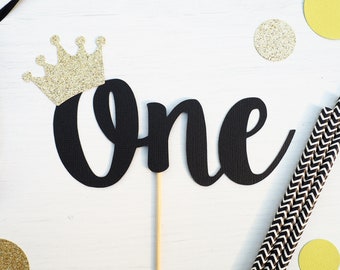 READY TO SHIP! Wild one cake topper | Gold glitter one topper | First birthday cake topper | 1st birthday topper | Glittery cake topper |