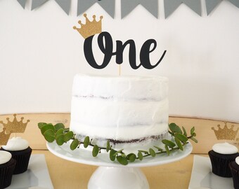 READY TO SHIP! Wild one cake topper | Gold glitter one topper | First birthday cake topper | 1st birthday topper | Glittery cake topper |
