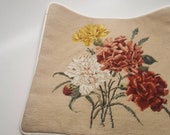 Needlepoint and petit point pillow cover-case large floral print