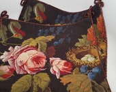 Needlepoint and petit point pillow covers-cases Floral with Bird nest