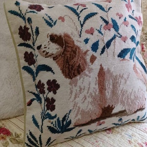 Needlepoint petit point Pillow Cover Cocker Spaniel