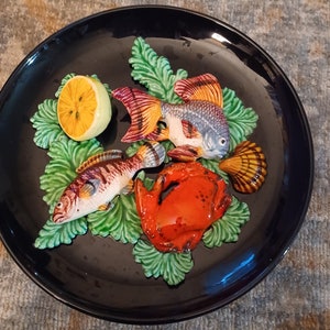 Vallauris Majolica Wall plate Sea Creatures