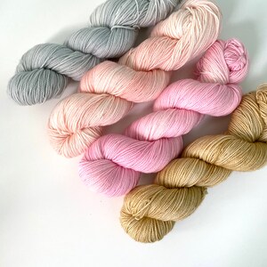 4 Skein Kit. Hand Dyed Yarn. Merino. Sock Weight. Gigi Bonin