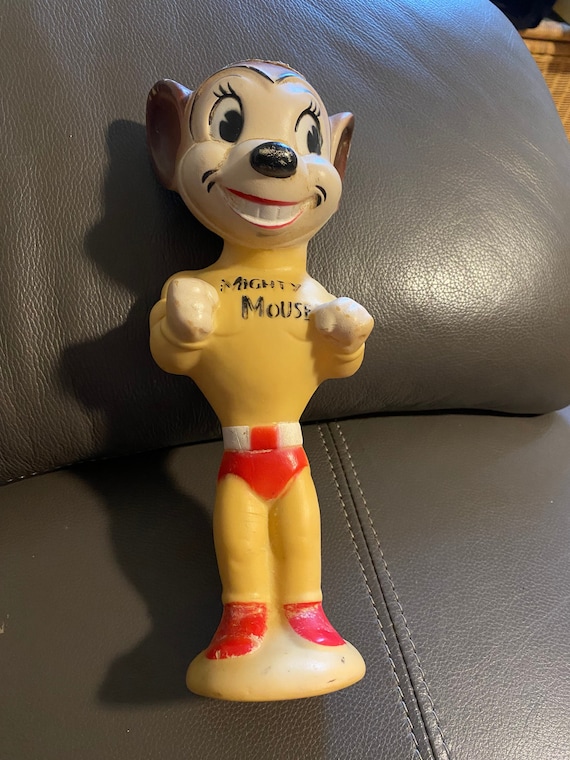 Vintage Rubber Mighty Mouse 1950s - Etsy Vintage Rubber Mighty Mouse 1950s - Etsy