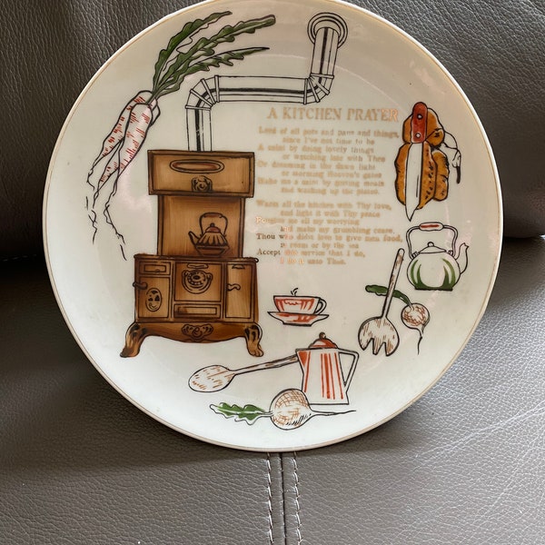 Vintage Kitchen Prayer Decorative Plate