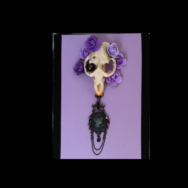 Her name is "Matilda" Real Muskrat Skull Cameo Roses