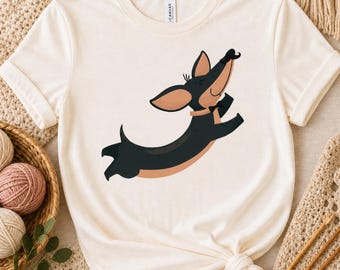 Leaping Dachshund PNG, Funny Little Legs Wiener Dog Sublimation, Cute Sausage Dog Art, Doxie Mom Gift, Digital Download Wall Art Decor,