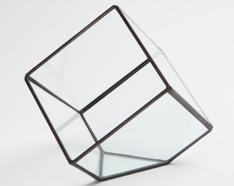 Glass Cube Terrarium - Table Top Decor - Geometric Planter