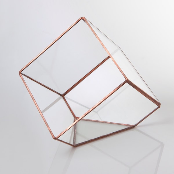 Glass Cube Large Terrarium - Table Top Decor - Geometric Planter - Centrepiece