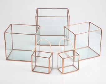 Glass Box Terrariums - Wall Hanging Decor - Geometric Planter