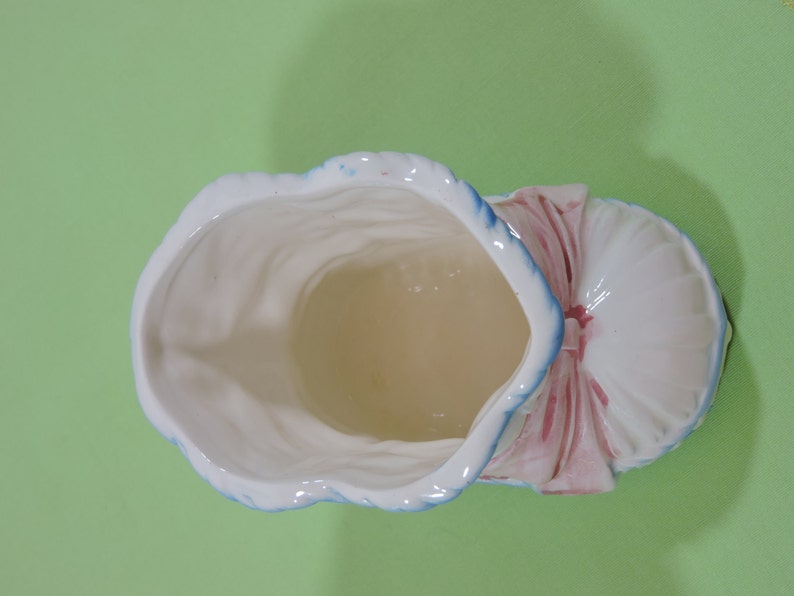It/'s a GIRL Baby Bootie Flower Pot Planter with Pink Bow made in Japan