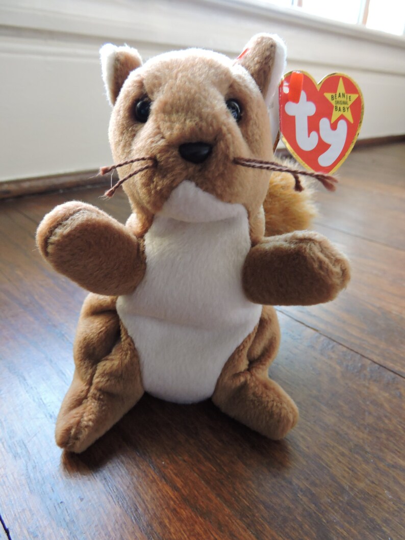 1996 RETIRED Nuts the Squirrel ORIGINAL Ty Beanie Baby. Born | Etsy