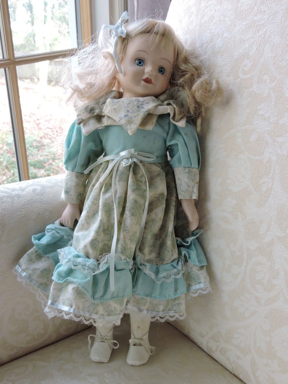 blonde porcelain doll