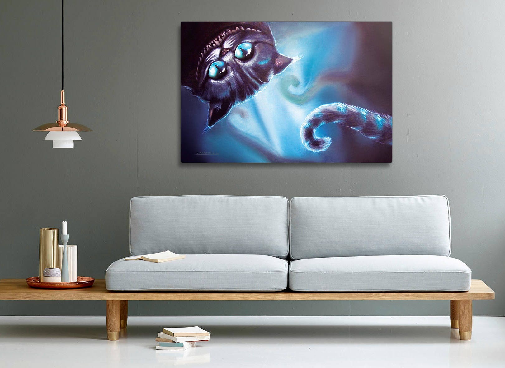 Cheshire Katze Von Alice Im Wunderland Fanart Leinwand Druck Etsy