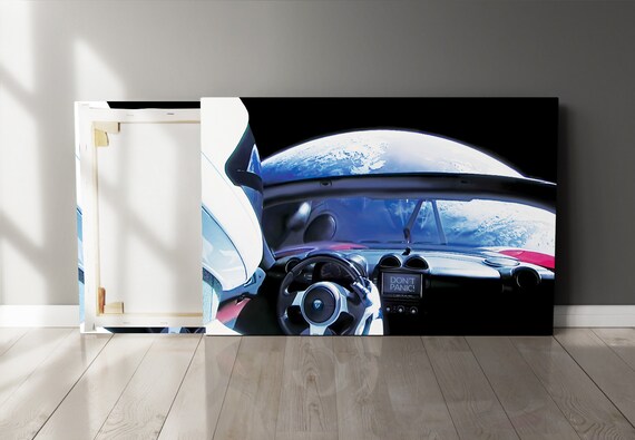 Tesla Print Starman Inside Of His Tesla Roadster On The First Heavy Falcon Mission Canvas Print