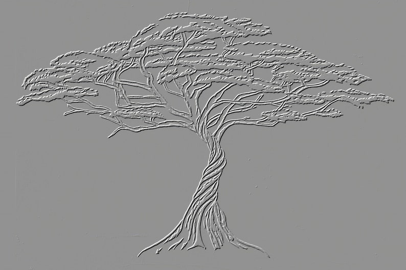 Silver Tree of Life wall art decor illustration print grey Etsy
