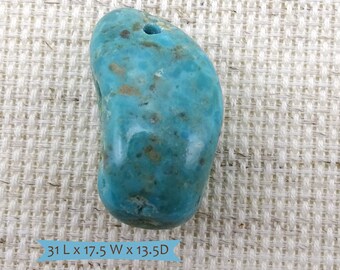 Big Chunky Real Turquoise Pendant--1 Pc. | E-TPA-A-1