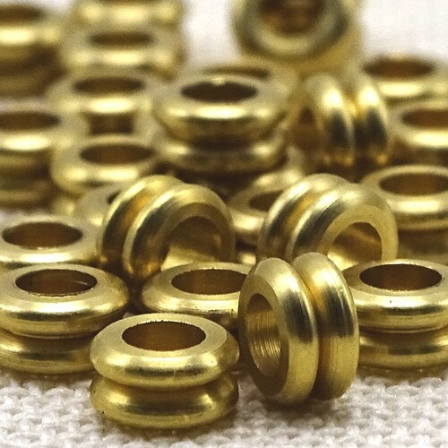 Small Solid Brass Yoyo Spacer Beads Large Holes6mm50 Pcs. Etsy