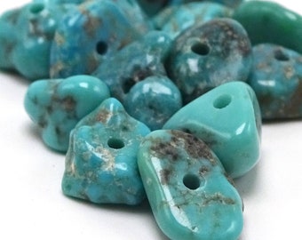 Authentic Aqua Turquoise Nugget Beads 4mm Blue Gemstone 16 Inch Strand
