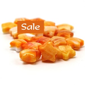 Spiny Oyster Star Beads Orange--8mm--25 Pcs. SALE | 47-4113