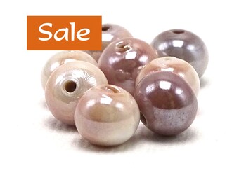 Opaque Murano Luster Glass Beads Desert Rose--Approx. 8mm--1 Pc. SALE | 32-LB807