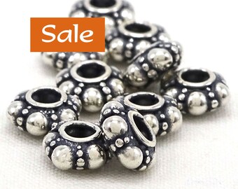 Bumpy Bali Silver Big Hole Spacer Bead--8mm--1 Pc. SALE | 28-3234