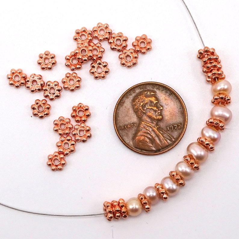 Small Bright Copper Spacer Beads--5mm--10g 50 Pcs Approx | 30-1205