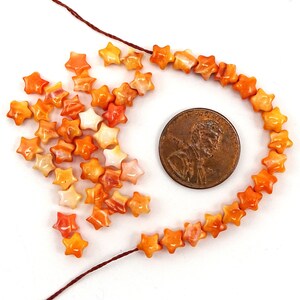 Petite Orange Spiny Oyster Star Beads6mm25 Pcs. SALE 47-4111 image 2
