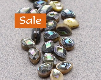 Faceted Abalone Shell Top Drilled Drop Beads--7mm L--25 Pcs. SALE | 47-1590