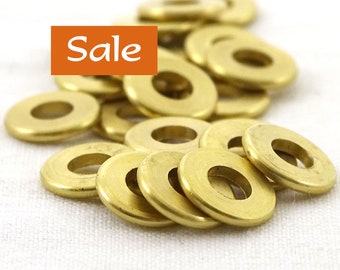 Large Hole Brass Spacers Rounded Edges--9mm--28g (1 oz.) Approx. 60 Pcs. SALE | 38-BR109