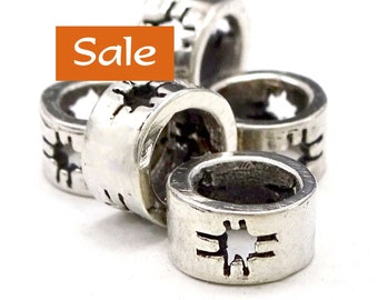 Large Hole Southwest Sun Cutout Sterling Silver Beads--8.5mm x 5mm--1 Pc. SALE | 44-BSN