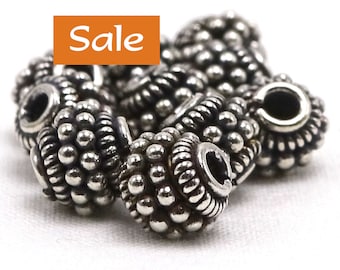 Big Hole Beaded Sterling Silver Bicone Bead--1 Pc. SALE | 28-1418