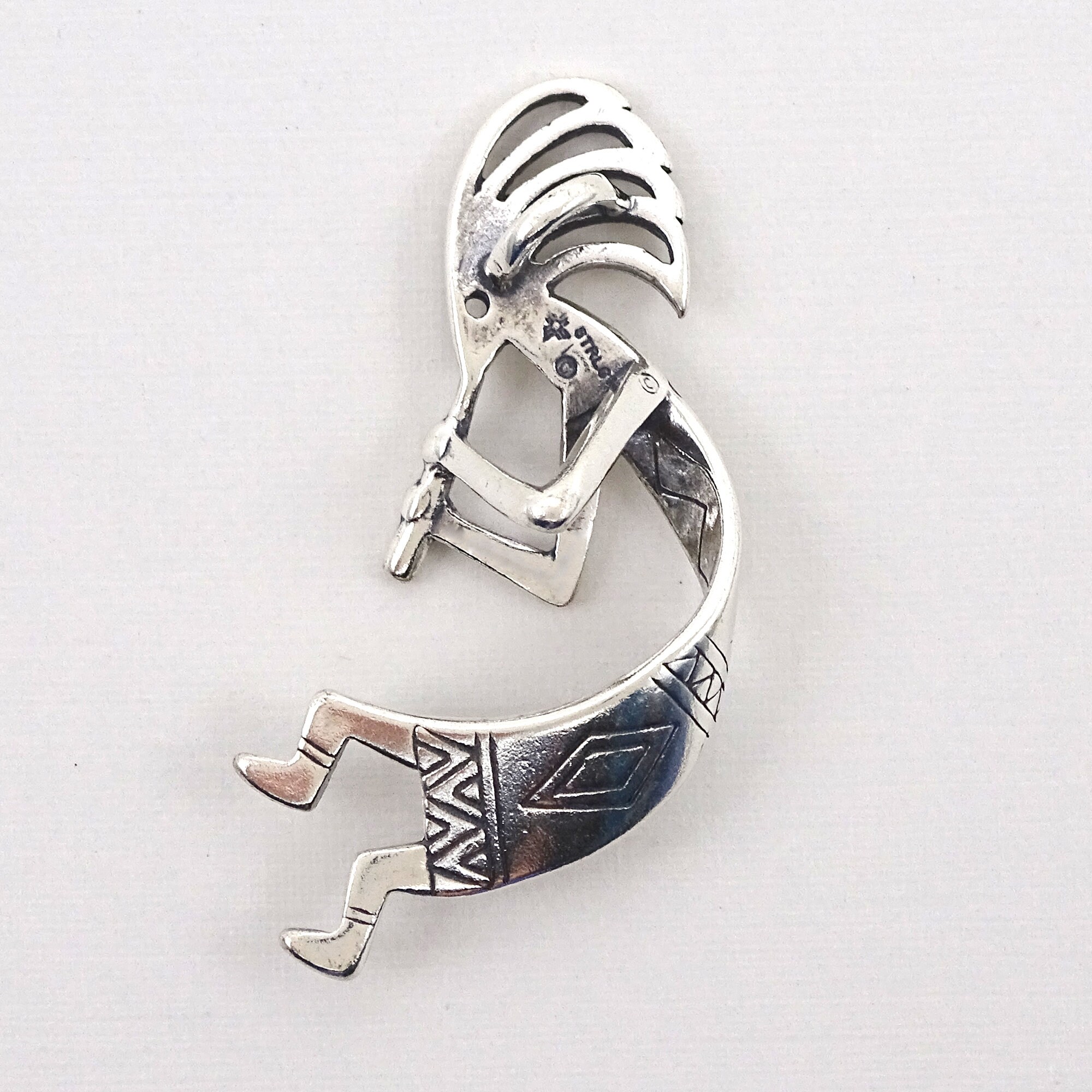 Large Kokopelli .925 Silver Pendant50mm L 21 Pc. Etsy