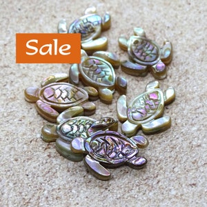 Abalone Shell Sea Turtle Beads--20mm L x 16mm W--5 Pcs. LAST ONES | 47-1574