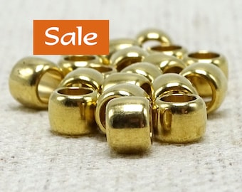Simple Large Hole Brass Crow Beads--8mm x 6mm--50 Pcs. SALE | 37-BR806