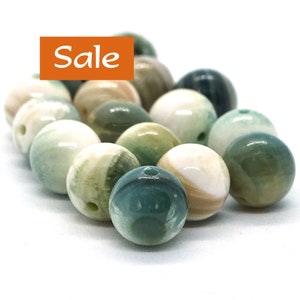 Natural Color Green Turban Shell Beads--8mm--10 Pcs. | 47-1708