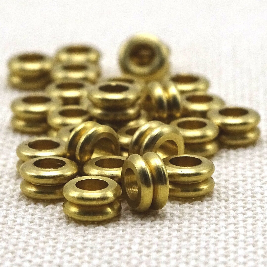 Small Solid Brass Yoyo Spacer Beads Large Holes6mm50 Pcs. Etsy Canada
