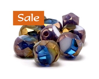 Faceted Table Cut Bronze Finish Czech Glass Beads--6mm x 7mm x 8mm L 15 Pcs. SALE | 43-59-79