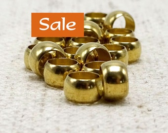 Plain Solid Brass Big Hole Ring Beads--9mm x 5mm--50 Pcs. SALE | 37-BR713