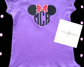 Minnie Mouse Inspired Initials Shirt