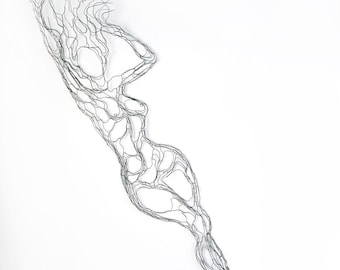 Wire Wall Art: 48in Mermaid Wire Sculpture by Elizabeth Berrien