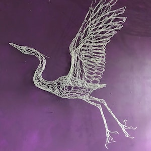 3D 48" Wire Heron Sculpture bu Elizabeth Berrien