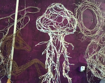 Wire Sculpture Jellyfish 24" by Elizabeth Berrien