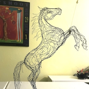14” 3D Tabletop Wire Horse Sculpture by Elizabeth Berrien