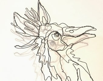 Bronteroc “Don’t Look Up” 2D Wire Sculpture by Elizabeth Berrien