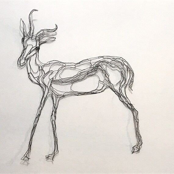 Gazelle 2D Wire Wall Art by Elizabeth Berrien Approx 24 X 27 Etsy UK