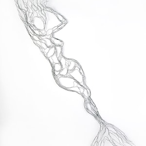 Wire Wall Art 7ft Mermaid by Elizabeth Berrien, internationally acclaimed wire sculptor image 1