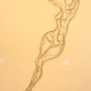 Wire Wall Art 7ft Mermaid di Elizabeth Berrien, scultrice di filo di fama internazionale immagine 3