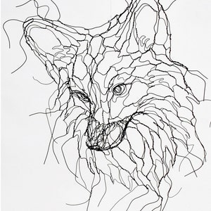 Wire Sculpture 15&quot; Red Fox: Wall Art by Elizabeth Berrien, internationally acclaimed wire sculptor